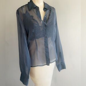 Free People FP One Lace Bralette + Express Sheer Button-Down | Boho Layering Set